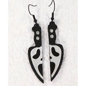 New! Scream Ghost Face Knife Dangle Earrings Jewelry Horror!